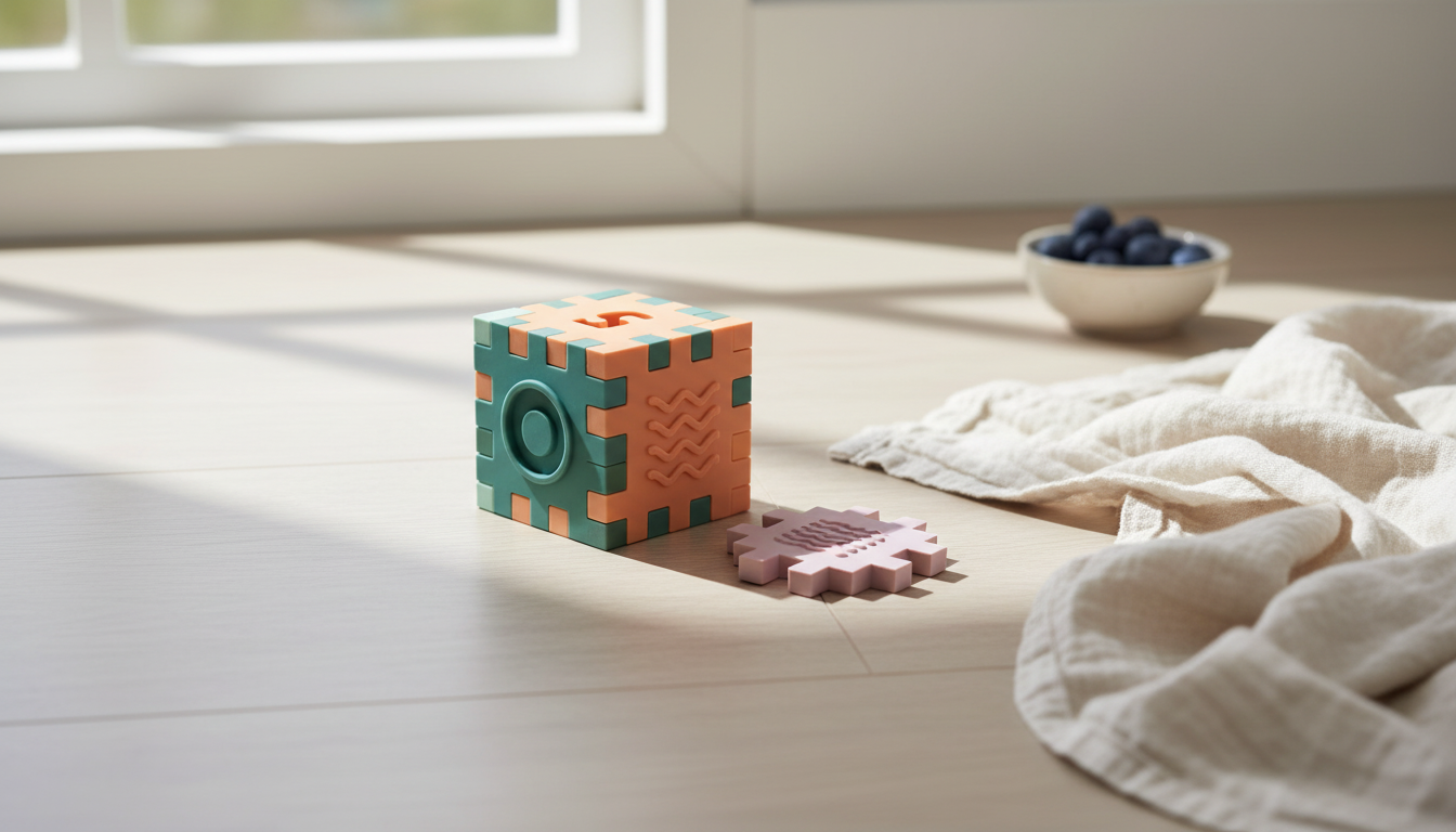 Silicone Teething Cube: Montessori Sensory Relief Guide